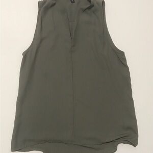 Sleeveless Olive Green Blouse